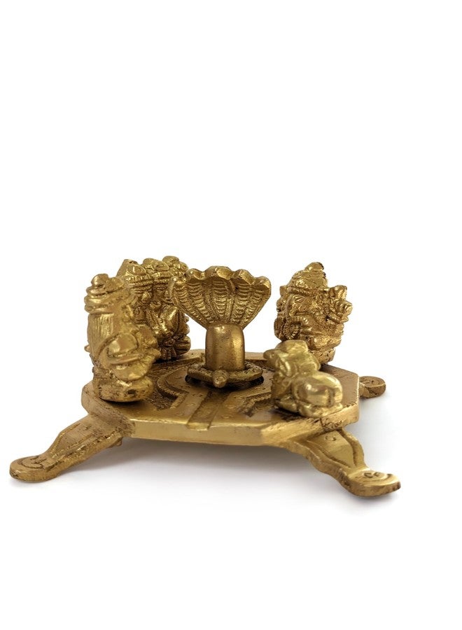 GURU JEE Brass Statue Lord Shiv Parivar Shiva Lingam with Shiv Family MATA Parvati Holy Cow Nandi Lord Ganesha and Kartikey Idol for Good Luck Success Pooja Mandir Temple Gifts Showpiece - Image 1